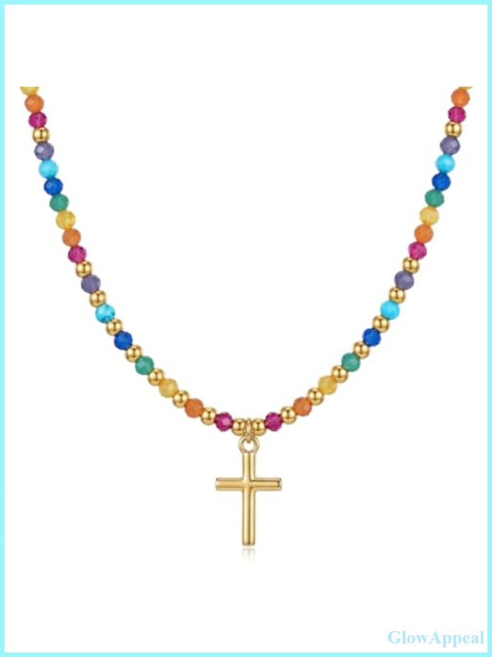 Dainty Cross Pendant Necklace Adjustable Copper Religious Baptism Gift
